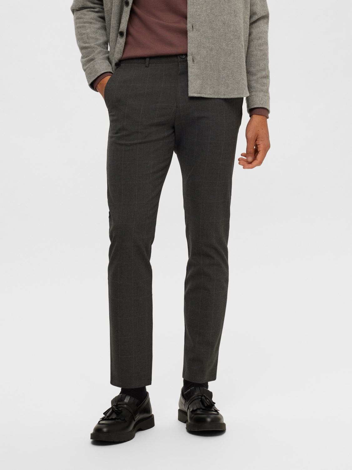 SELECTED HOMME - SLIM-ROBERT Pants - Grey Melange